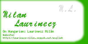milan laurinecz business card